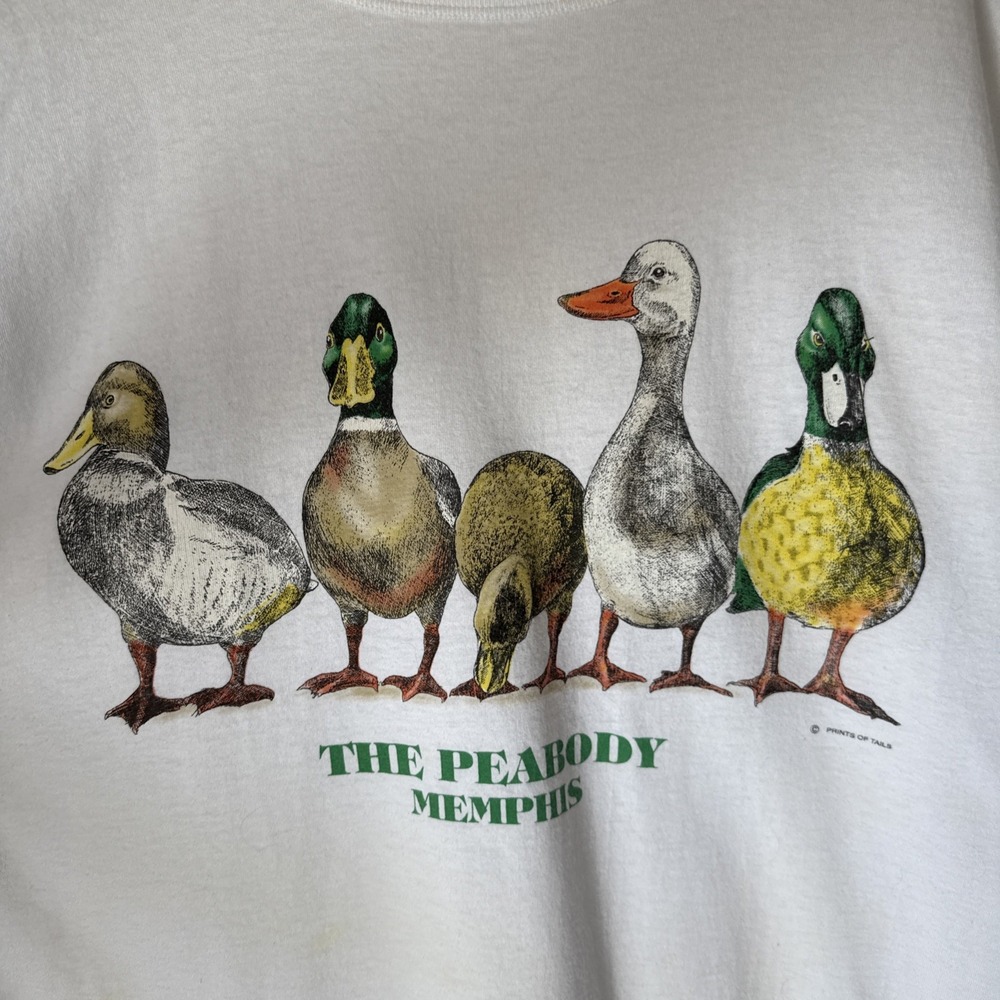 Vintage Alore The Peabody Memphis‎ Graphic Ducks Mens OS Top Oversized Nostalgia